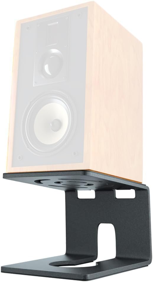 Softline Pro Speaker Stand Heavy  SP DMS2 Desktop Mount Speaker Stands, 18Kg Capacity, Vibration Absorbing Pads, Metal, Speaker Stand Floor Standing for Sound Editing, Gaming, Music Production - Black Pair