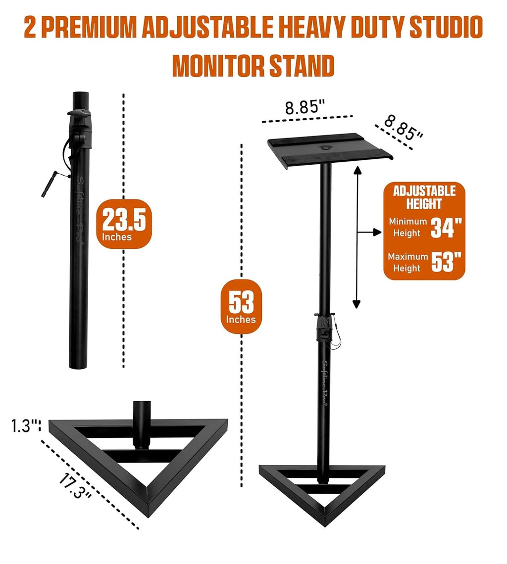 Softline Pro SP08 Heavy Duty Studio Monitor Stand (Set of 2)