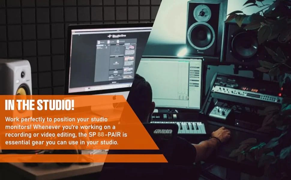 Softline Pro SP88 Heavy Duty Studio Monitor Stand Pyramid Triangle Shape (Set of 2)