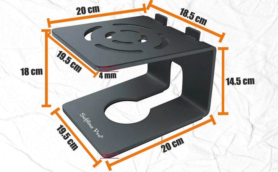 Softline Pro Desktop Speaker Stand with Vibration Absorbing Pads, Metal Speaker Stands Pair Supports up to 18Kg, Shelf Speaker Stand for a Better Audio Experience - Black Pair (SP DMS2)