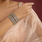 Auraa Kundan gold-plated Kundan Polki Gold-Plated Wide Bangles for Women