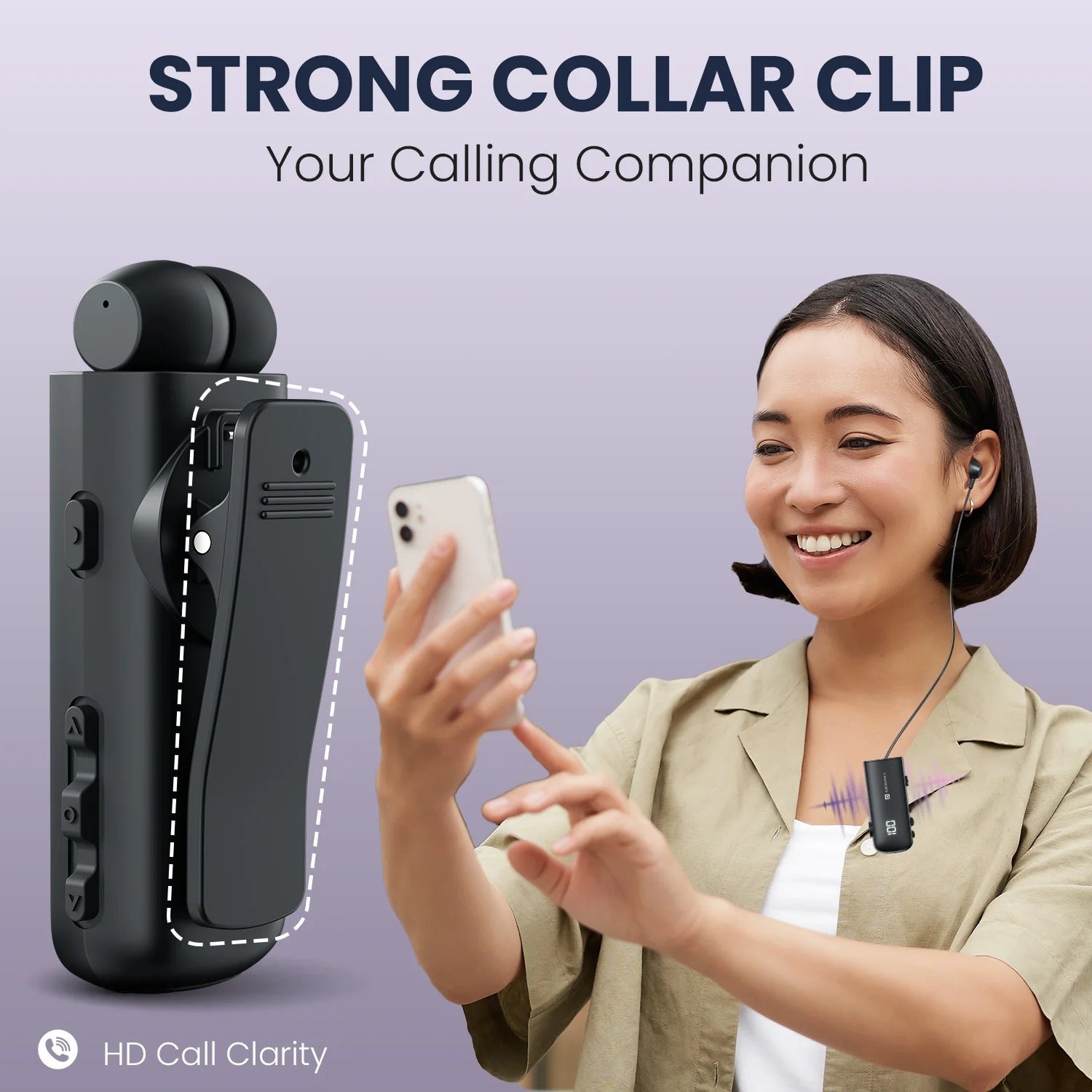 portronics Harmonics Klip 7 Unto 30 Hours Playtime | Bluetooth Version 5.4 | In Built ENC | LED Battery Display