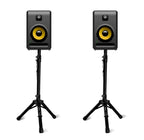 Softline Pro Heavy Duty Tripod Studio Monitor Stand Adjustable Height Foldable Tripod Legs Non-Slip Rubber Pads Foldable Monitor Speaker Stands - Pair