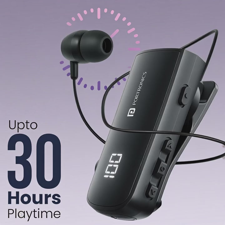 Harmonics Klip 6 Upto 30 Hours Playtime | Vibration Prompt | Bluetooth Version 5.3 | Strong Clip