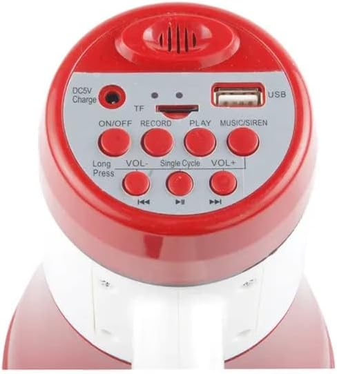 Shoppy Digital  Handheld Megaphone with Loud Speaker Built-in Gayatri Mantra, Recorder USB Memory Card Input Talk Record Play Siren Music, Rechargeable Battery Included with Dog Bark Voice