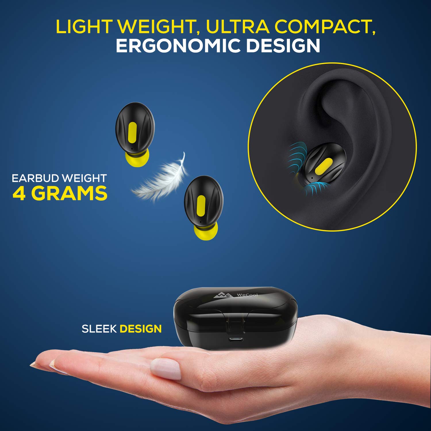 Moonwalk Mini Earbuds with Magnetic Charging Case 30 Hours