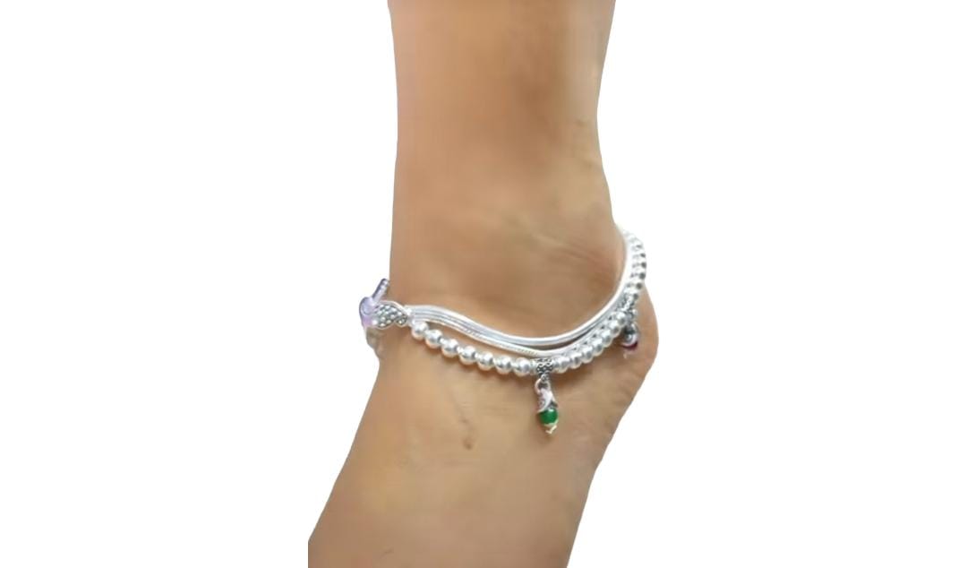 kfj New Design Silver Pajeb And Anklet Pure Silver 92.5