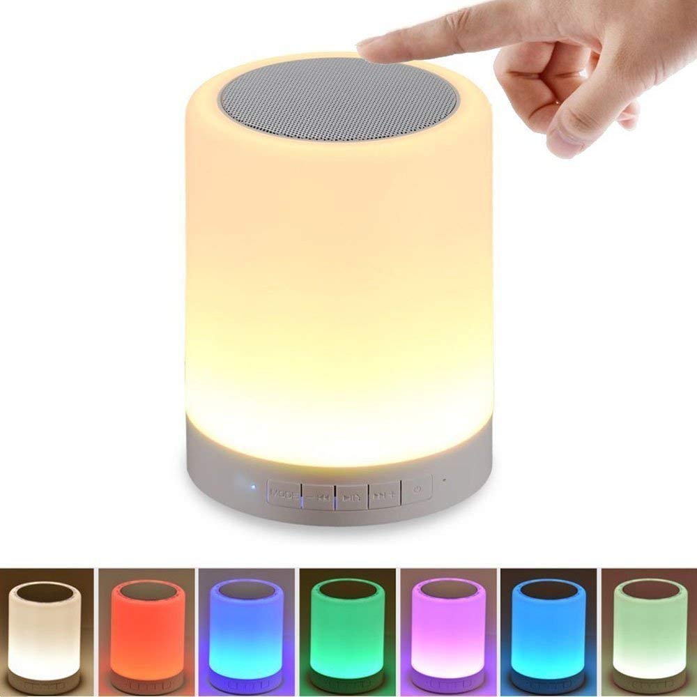 Wireless Portable Bluetooth Speaker with Smart Touch LED Lamp, Compatible  with