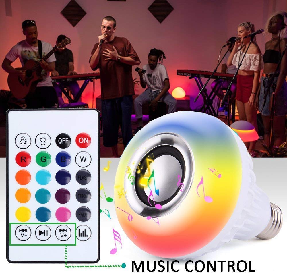 Led Music Bulb B22 led Light Bulb with Bluetooth Speaker RGB Self Changing  Color